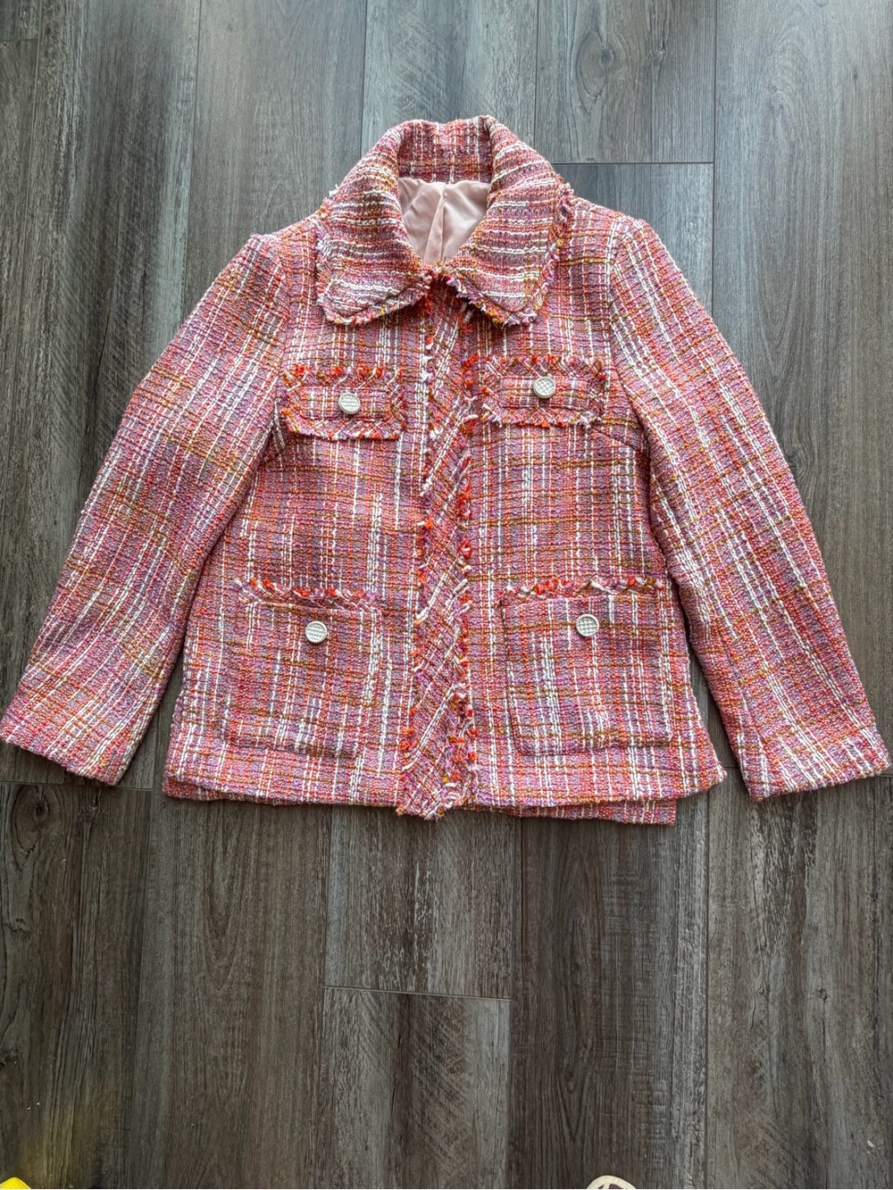 Daniel Hechter Pink Multi-Color Tweed Blazer